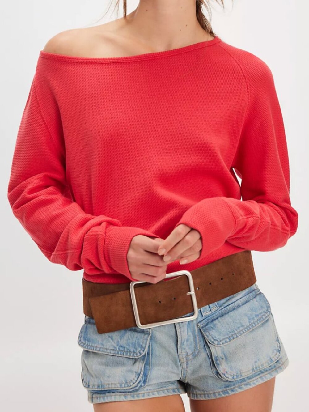 NWT Free People We The Free Jess Long Sleeve Jess Long Sleeve Salsa